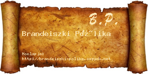Brandeiszki Pólika névjegykártya