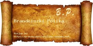 Brandeiszki Pólika névjegykártya